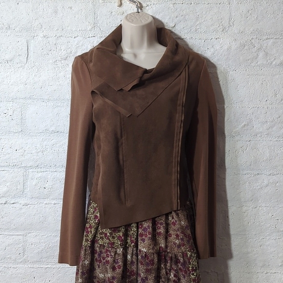 BCBGMaxAzria Asymmetrical Faux Suede Jacket - Picture 4 of 9